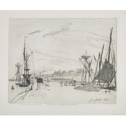 JOHAN BARTHOLD JONGKIND : 'Vue du port au chemin de fer � Honfleur' (DOBIASCHOFSKY AUKTIONEN AG)