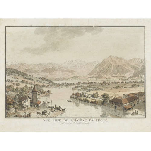JOHANN LUDWIG ABERLI : 'Vue prise du Chateau de Thoun' (DOBIASCHOFSKY AUKTIONEN AG)