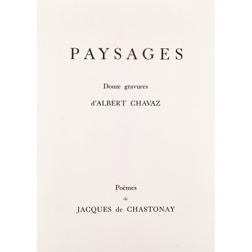 ALBERT CHAVAZ : 'Paysages' (DOBIASCHOFSKY AUKTIONEN AG)