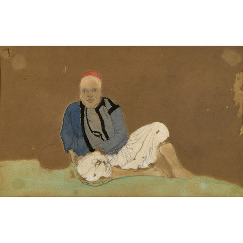 EUG�NE FERDINAND VICTOR DELACROIX : Sitzender Orientale (DOBIASCHOFSKY AUKTIONEN AG)