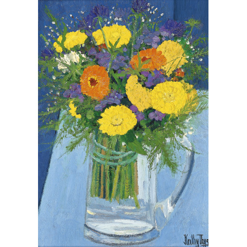 KATHY (EIGTL. THYS-BILL THYS : Zinnienstrauss in Glaskrug (DOBIASCHOFSKY AUKTIONEN AG)