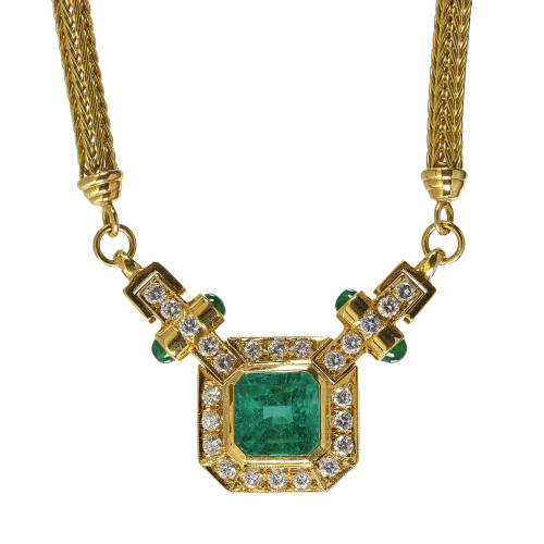SMARAGD-BRILLANT-COLLIER : (DOBIASCHOFSKY AUKTIONEN AG)