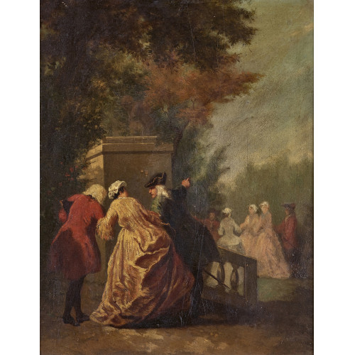 19. JH. FRANKREICH : Parkszene mit eleganter Gesellschaft (DOBIASCHOFSKY AUKTIONEN AG)