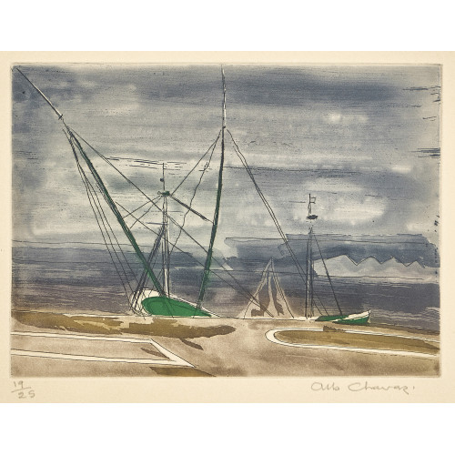 ALBERT CHAVAZ : Segelschiffe im Hafen (DOBIASCHOFSKY AUKTIONEN AG)