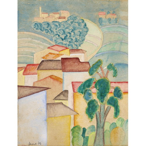 HERMANN HESSE : 'Dorf am Abend' (DOBIASCHOFSKY AUKTIONEN AG)