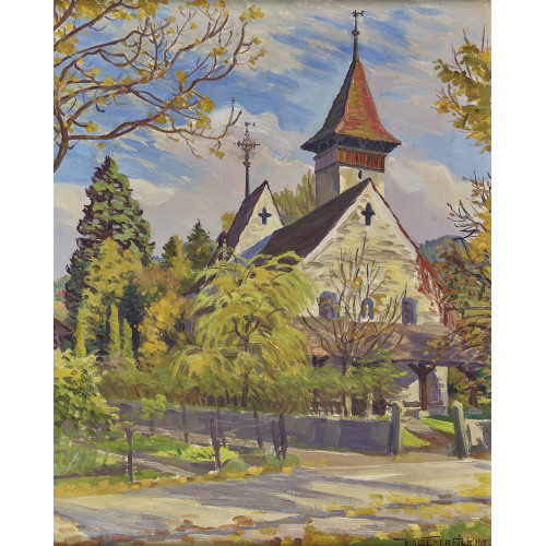 WALDEMAR THEOPHIL FINK : 'Kirche von Scherzligen' (DOBIASCHOFSKY AUKTIONEN AG)