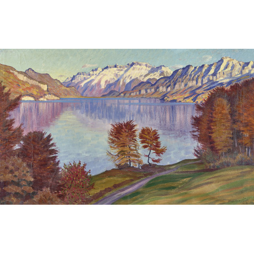 WALDEMAR THEOPHIL FINK : Herbstliche Landschaft am Brienzersee (DOBIASCHOFSKY AUKTIONEN AG)
