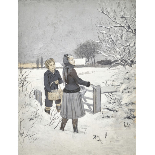HERMANN SEEGER : Winterlandschaft mit Kinderpaar (DOBIASCHOFSKY AUKTIONEN AG)