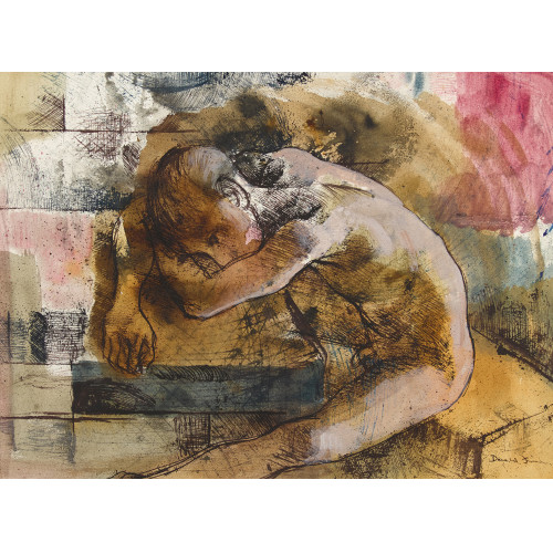 DONALD FRIEND : Sitzender, vorn�ber gebeugter J�nglingsakt (DOBIASCHOFSKY AUKTIONEN AG)