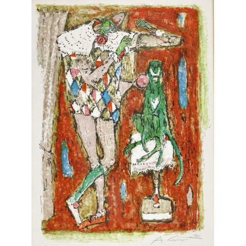 ALOIS CARIGIET : 'Harlekin mit Diavolo' (DOBIASCHOFSKY AUKTIONEN AG)