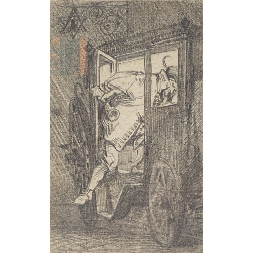 HANS MAKART : Einstieg vor dem Gasthaus (DOBIASCHOFSKY AUKTIONEN AG)