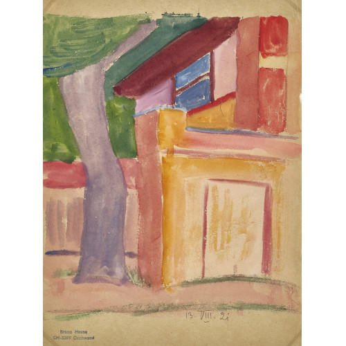 HERMANN HESSE : Rotes Haus mit Baum (DOBIASCHOFSKY AUKTIONEN AG)