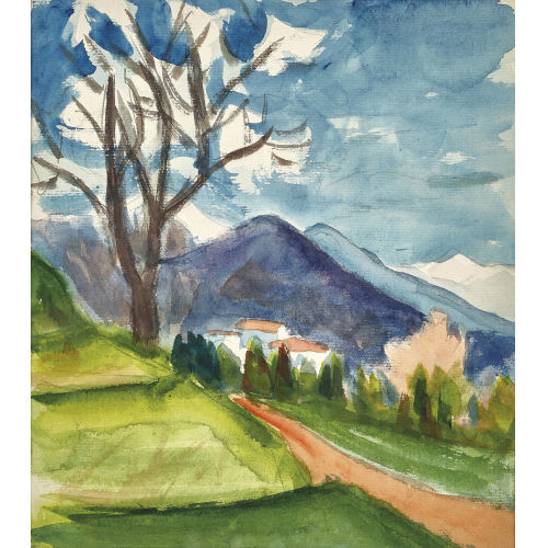 HERMANN HESSE : 'Bl�hender Kirschbaum' (DOBIASCHOFSKY AUKTIONEN AG)