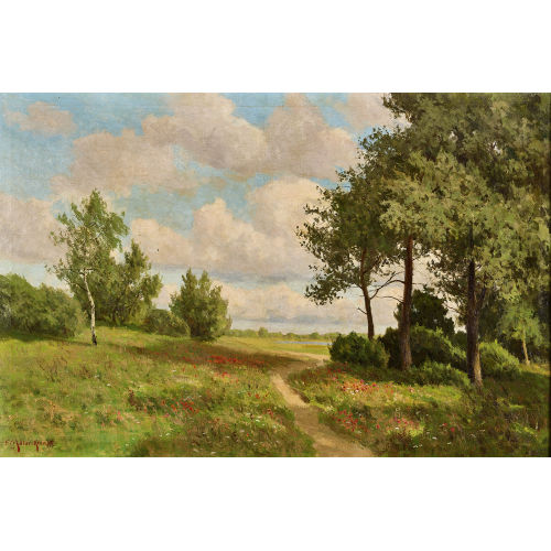 PAUL M�LLER-KAEMPFF : Sommerlicher Weg am Ufer (DOBIASCHOFSKY AUKTIONEN AG)