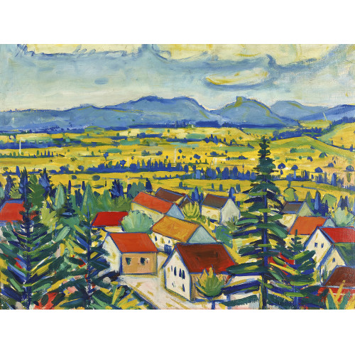 THEOBALD MODESPACHER : Weite Sommerlandschaft mit Bergen (DOBIASCHOFSKY AUKTIONEN AG)