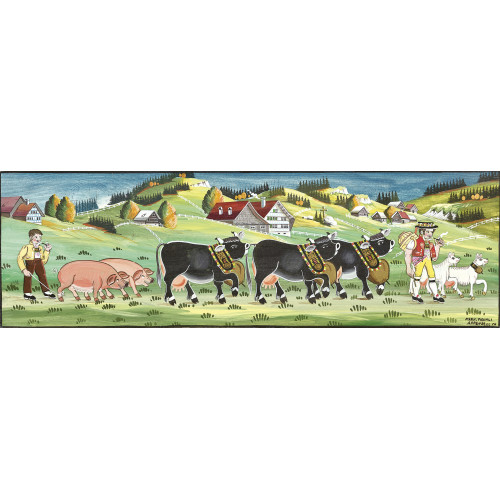 MARKUS JOHANNES FISCHLI : Alpabfahrt in Herbstlandschaft (DOBIASCHOFSKY AUKTIONEN AG)