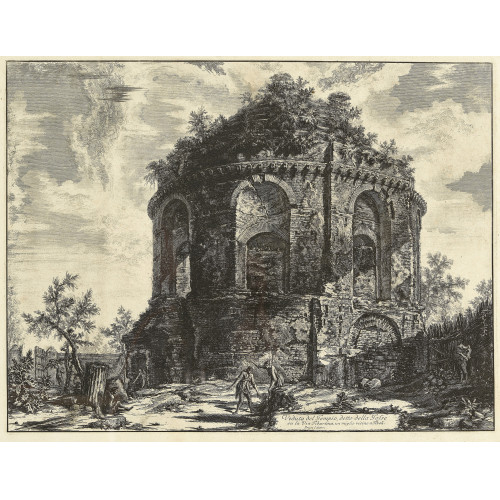 GIOVANNI BATTISTA PIRANESI : 'Veduta del Tempio, detto della Tosse su la via Tiburtina, un miglio vicino a Tivoli' (DOBIASCHOFSKY AUKTIONEN AG)