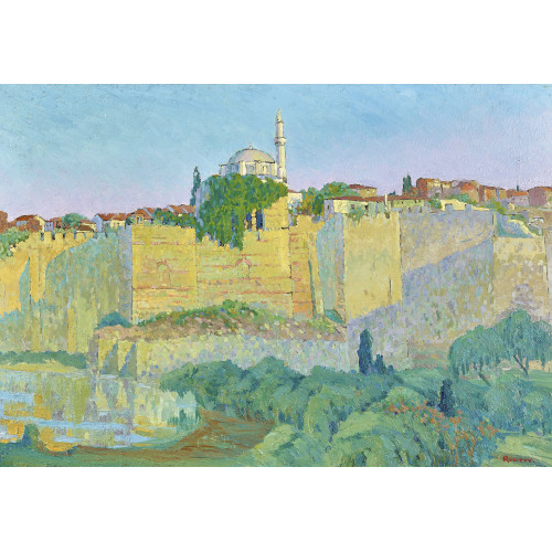 MAURICE RODIEUX : Stadt mit Moschee und Festungsmauer (DOBIASCHOFSKY AUKTIONEN AG)