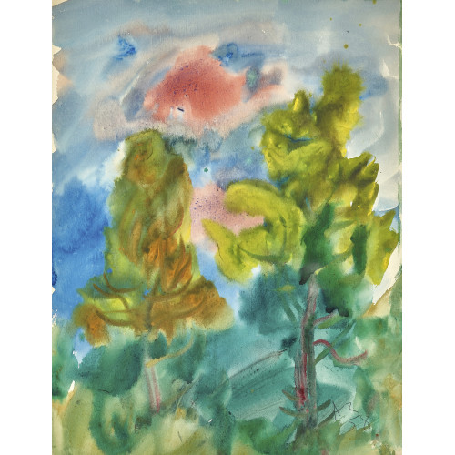 ANATOLY TIMOFEEVIC ZVEREV : Landschaft mit B�umen (DOBIASCHOFSKY AUKTIONEN AG)