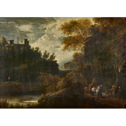 PIETRO PAOLO BONZI : Bewaldete Flusslandschaft bei Ariccia (DOBIASCHOFSKY AUKTIONEN AG)