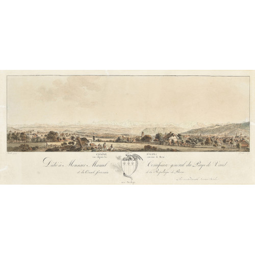 GOTTLIEB SIGMUND STUDER : 'Cha�ne d'Alpes vue depuis les environs de Berne' (DOBIASCHOFSKY AUKTIONEN AG)
