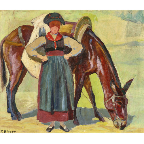 PAUL-L�ON BL�GER : Valaisanne et mulet (DOBIASCHOFSKY AUKTIONEN AG)
