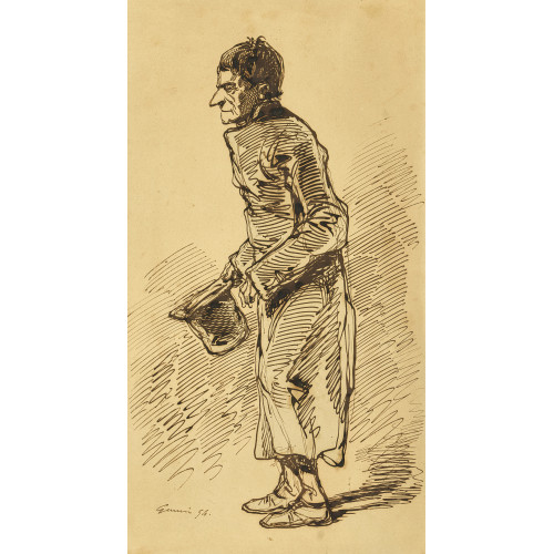 PAUL (EIGTL. CHEVALIER GAVARNI : Karikatur eines Herrn mit Zylinder (DOBIASCHOFSKY AUKTIONEN AG)