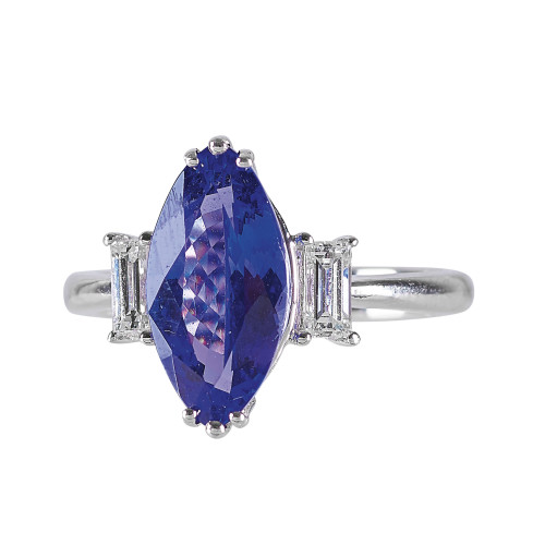 TANSANIT-DIAMANT-RING : (DOBIASCHOFSKY AUKTIONEN AG)