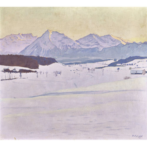 PLINIO COLOMBI : Winterlandschaft im Bernbiet mit Niesen (DOBIASCHOFSKY AUKTIONEN AG)