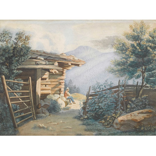 HORACE �DOUARD DAVINET : Landschaft mit Bergh�tte (DOBIASCHOFSKY AUKTIONEN AG)