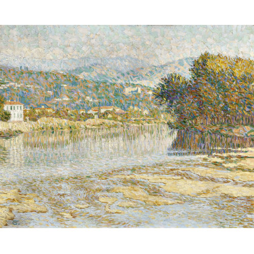 19. JH. FRANKREICH : Herbstliche Landschaft bei Locarno (DOBIASCHOFSKY AUKTIONEN AG)