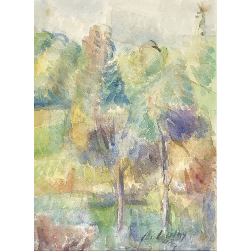OSCAR WILHELM L�THY : Landschaft mit B�umen (DOBIASCHOFSKY AUKTIONEN AG)