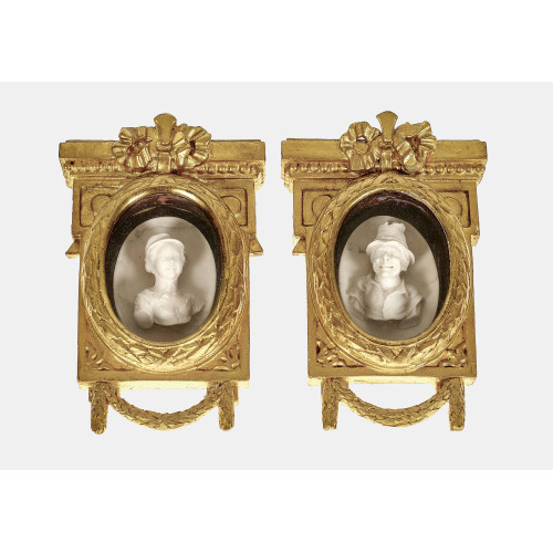 PAAR PORTR�TRELIEFS : Frankreich, 19. Jh (DOBIASCHOFSKY AUKTIONEN AG)