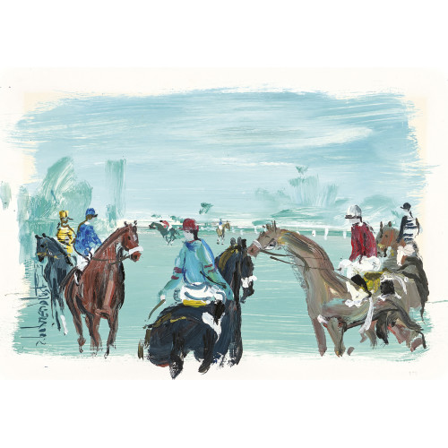 ROGER BOHNENBLUST : Jockeys vor dem Pferderennen (DOBIASCHOFSKY AUKTIONEN AG)