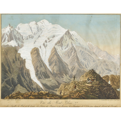 JEAN-PHILIPPE LINCK : 'Vue du Mont-Blanc, 4me des Aiguilles du Midi, et du Gout�, des Glaciers des Bossons, et du Taconay, la Montage de la C�te, prise depuis le Sommet du Br�vent' (DOBIASCHOFSKY AUKTIONEN AG)