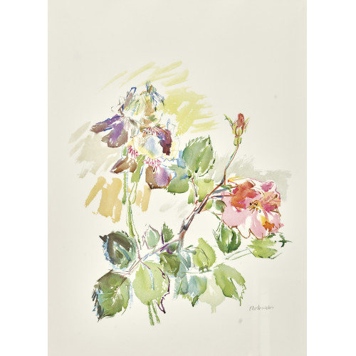 OSKAR KOKOSCHKA : 'Schwertlilien mit Rose' (DOBIASCHOFSKY AUKTIONEN AG)
