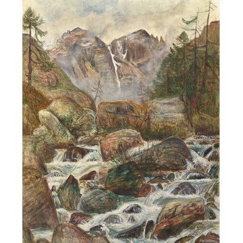 LEONHARD MEISSER : Wildbach im Gebirge (DOBIASCHOFSKY AUKTIONEN AG)