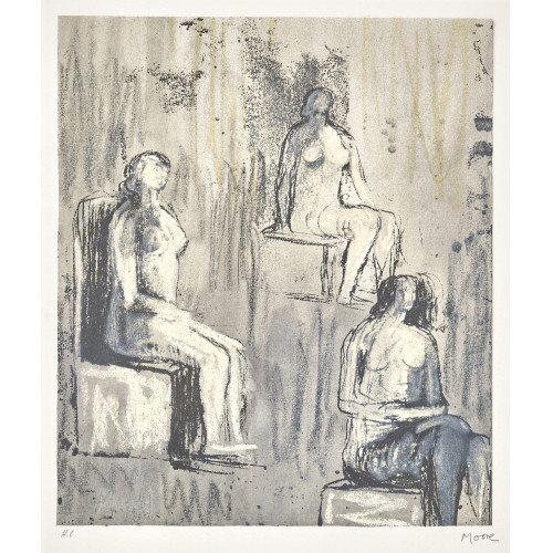 HENRY MOORE : 'Three seated figures' (DOBIASCHOFSKY AUKTIONEN AG)