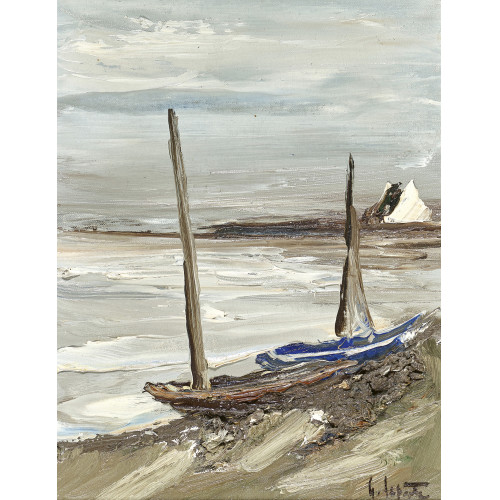 GEORGES LAPORTE : Segelboote am Strand (DOBIASCHOFSKY AUKTIONEN AG)