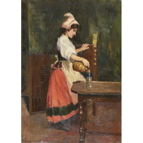 PAUL AUGUSTE PERRELET : Magd beim Ausschank (DOBIASCHOFSKY AUKTIONEN AG)