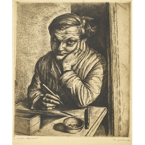 AUR�LE-REN� BARRAUD : Autoportrait (Le graveur) (DOBIASCHOFSKY AUKTIONEN AG)
