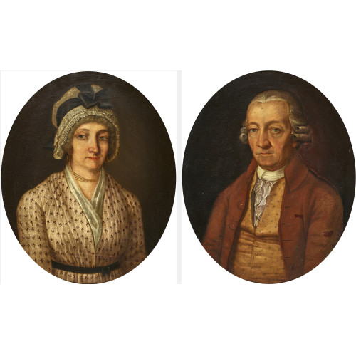 18. JH. SCHWEIZ : Bildnis von Anton Frank (1733-1798) und seiner Tochter Margarethe Mall-Frank (1761-1840). Gegenst�cke (DOBIASCHOFSKY AUKTIONEN AG)