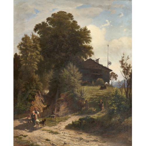 JOST SCHNYDER VON WARTENSEE : Sommerliche Bauernhofidylle (DOBIASCHOFSKY AUKTIONEN AG)