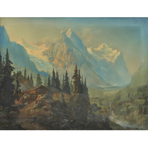 HEINRICH JENNY : Rosenlaui mit Blick auf Well- und Wetterhorn (DOBIASCHOFSKY AUKTIONEN AG)