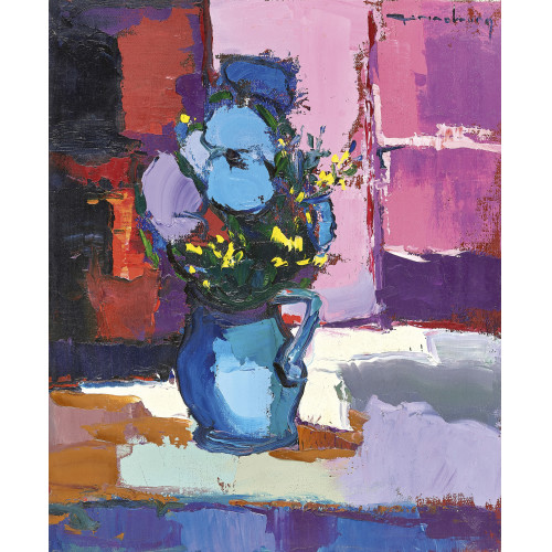 BRUNO PERINO : 'Fleurs sur fond rose' (DOBIASCHOFSKY AUKTIONEN AG)