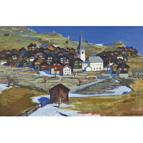 HANS JEGERLEHNER : Bergdorf im Vorfr�hling (DOBIASCHOFSKY AUKTIONEN AG)