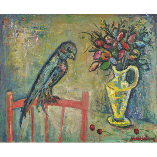 MARC STERLING : 'Perroquet sur chaise rose' (DOBIASCHOFSKY AUKTIONEN AG)