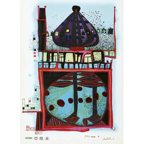 FRIEDENSREICH HUNDERTWASSER : '10002 nights Homo Humus come va how do you do' (DOBIASCHOFSKY AUKTIONEN AG)