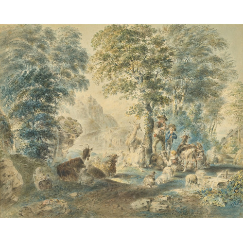 JOHANN GEORG VOLMAR : Kinder mit Ziegenherde (DOBIASCHOFSKY AUKTIONEN AG)