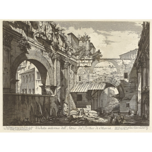 GIOVANNI BATTISTA PIRANESI : 'Veduta interna dell'Atrio del Portico di Ottavia' (DOBIASCHOFSKY AUKTIONEN AG)
